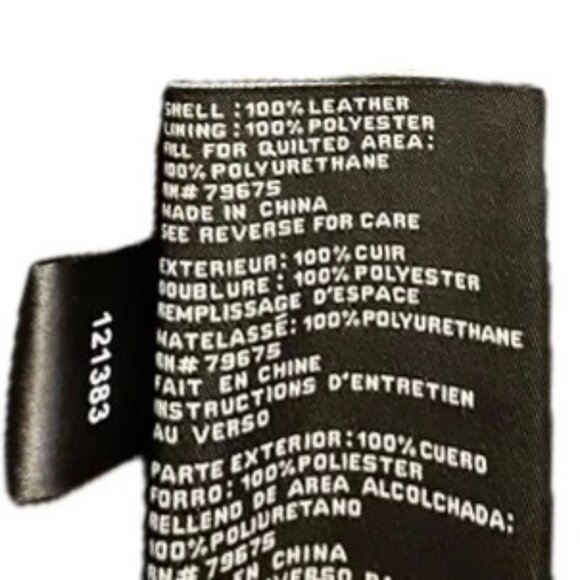 Michael Kors Leather Moto Jacket Full Zip Biker Jacket Zip Pocket Black Wm M NEW - Picture 11 of 12